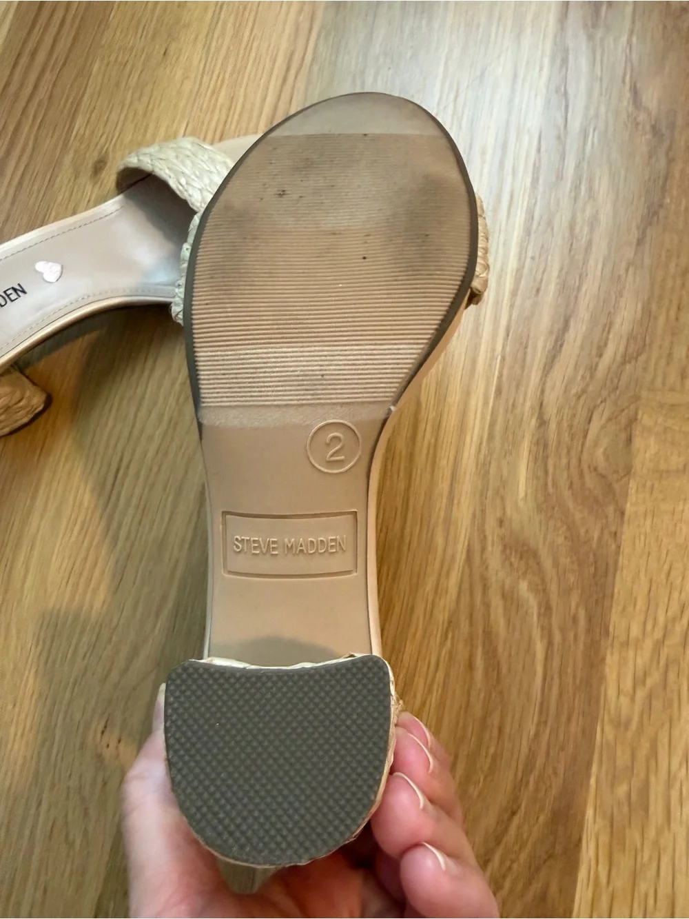 Steve Madden Girl’s Cream Braided Strap Sandals